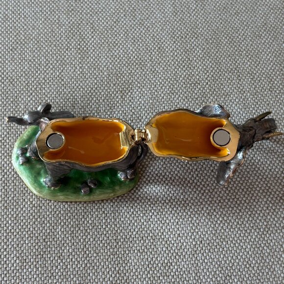 Charming Elephant Figurine with Gold and Gray Accents - Picture 2 of 7